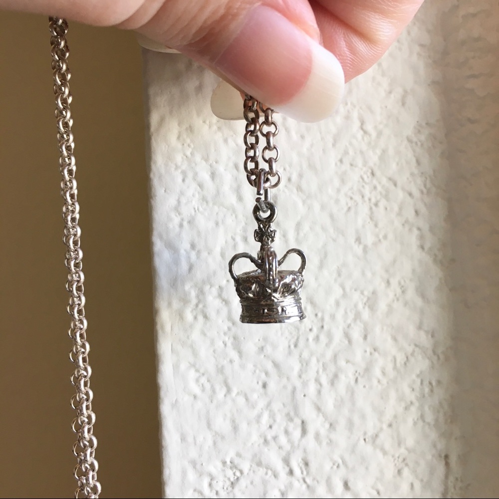 Chunky Crown Necklace | Crown Charm | 17-18 in - Picture 5 of 11